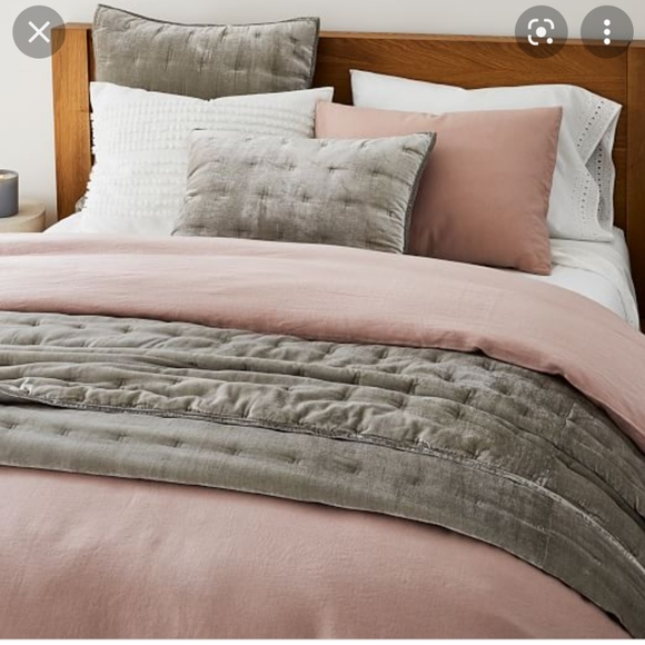 West Elm Bedding West Elm Platinum Lush Tack Stitch Standard Sham Gray Poshmark
